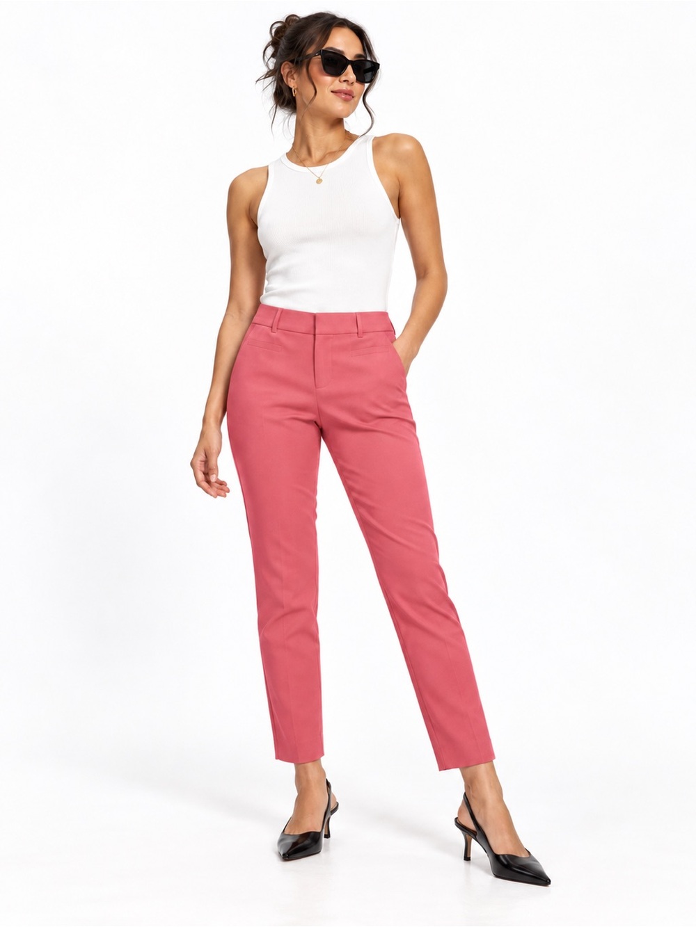Banana Republic “NEW” Salmon Sloan Fit Mid Rise Business Casual Pants Size 2P
